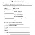 Adding A Subject And Predicate Worksheet | Rti Ela Middle School   Free Printable Subject Predicate Worksheets 2Nd Grade