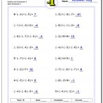 Adding And Subtracting Negative Numbers Worksheets   Free Printable Integer Worksheets Grade 7