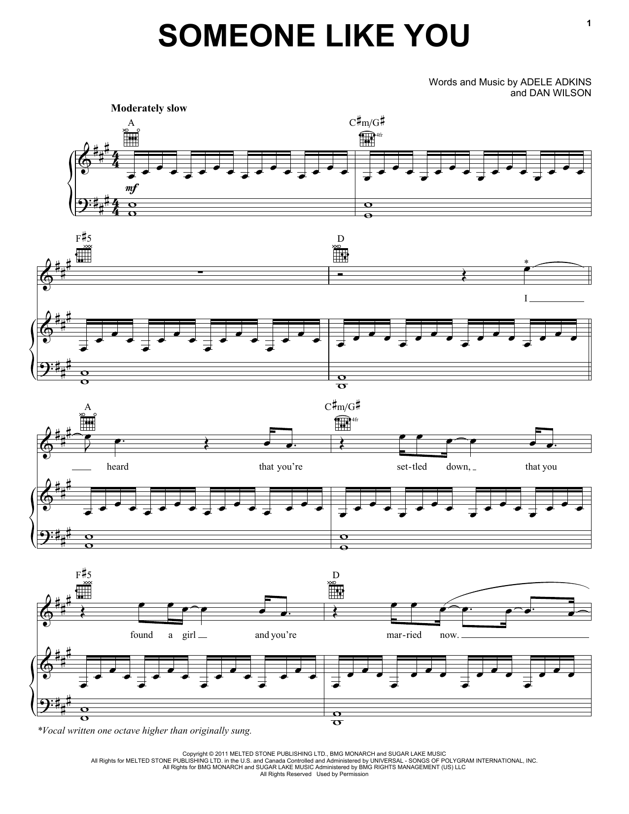 Adele &quot;someone Like You&quot; Sheet Music Notes | Printable Pop Score - Free Printable Sheet Music Adele Someone Like You