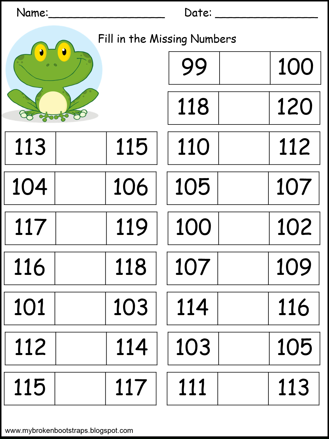 Adorable Free Worksheets For Missing Numbers 0 - 120. It Also - Free Printable Hundreds Chart To 120