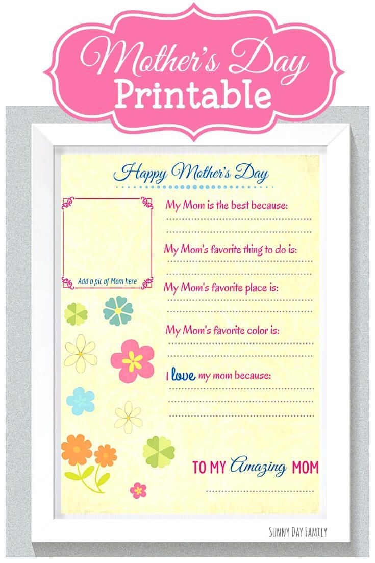 All About My Mom: Free Mother&amp;#039;s Day Printable For Kids | Mostly Free - Free Mother&amp;#039;s Day Printables