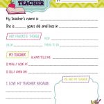 All About My Teacher Questionnaire Printablestealolivedesigns   All About My Teacher Free Printable