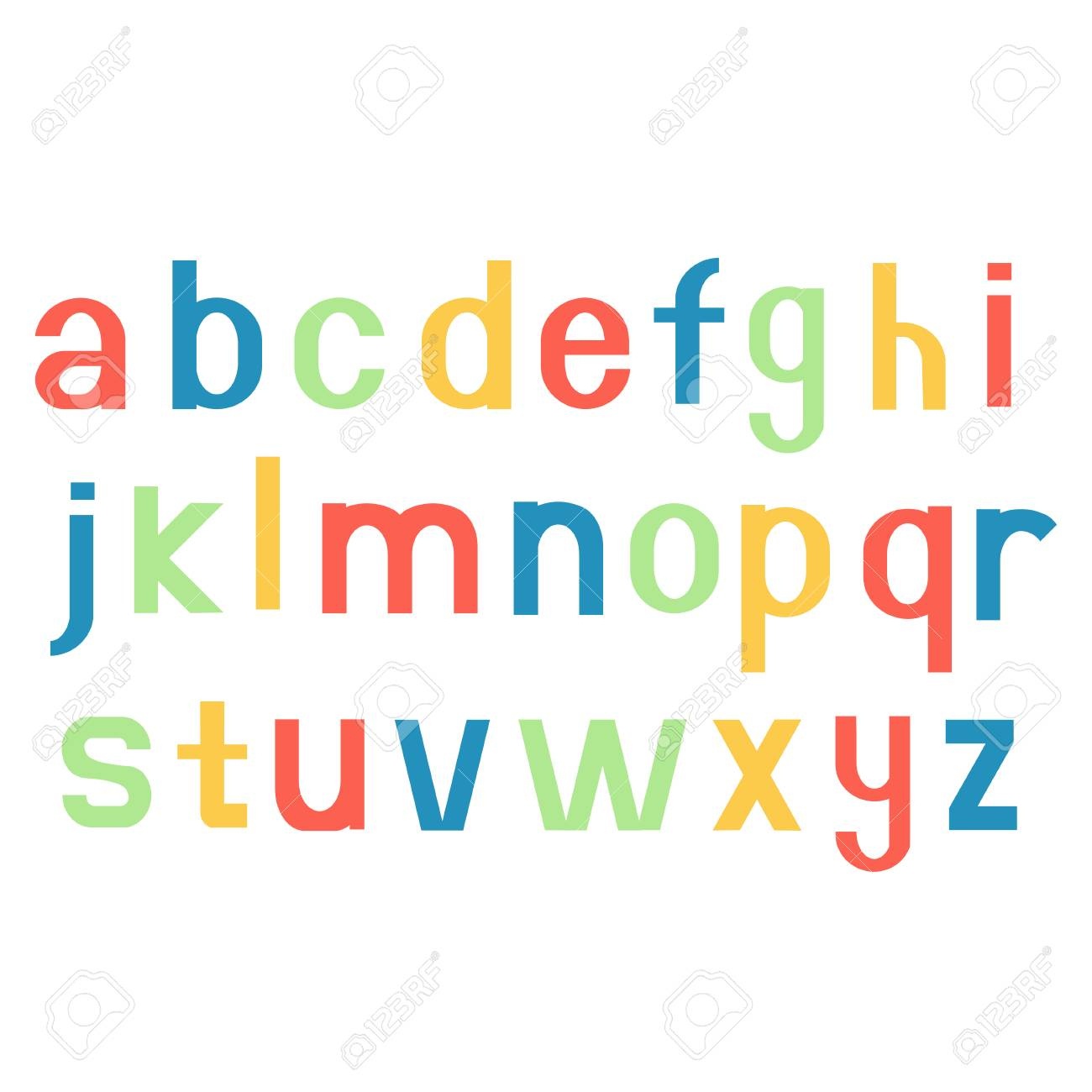 Alphabet Fonts. Printed Different Colour Letters. Royalty Free - Free Printable Colored Letters Of The Alphabet