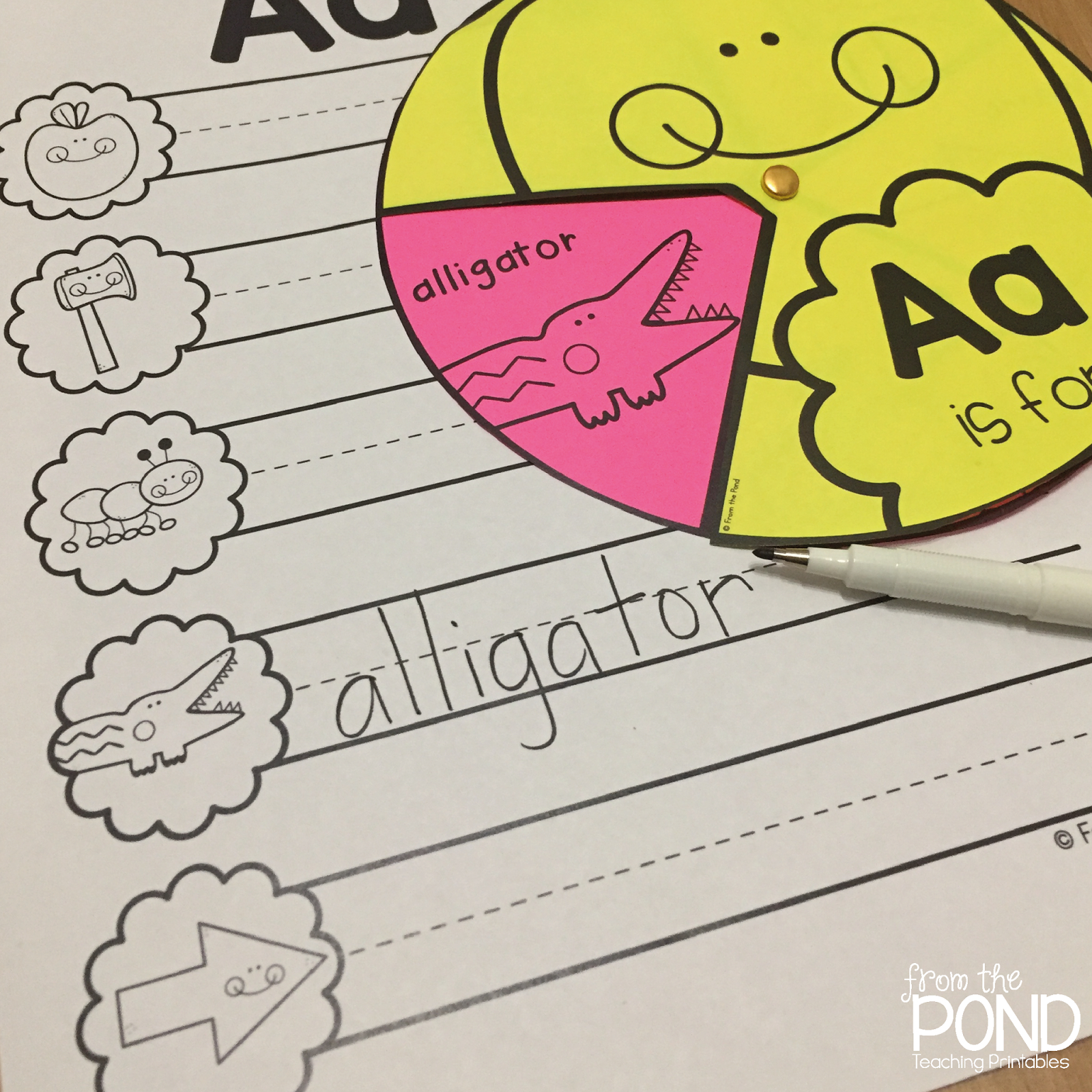 Alphabet Wheels - Spin And Write! | From The Pond - Free Printable Alphabet Wheels