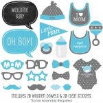 Amazon: Baby Boy   Piece Photo Booth Props Kit   20 Count: Toys   Free Printable Boy Baby Shower Photo Booth Props