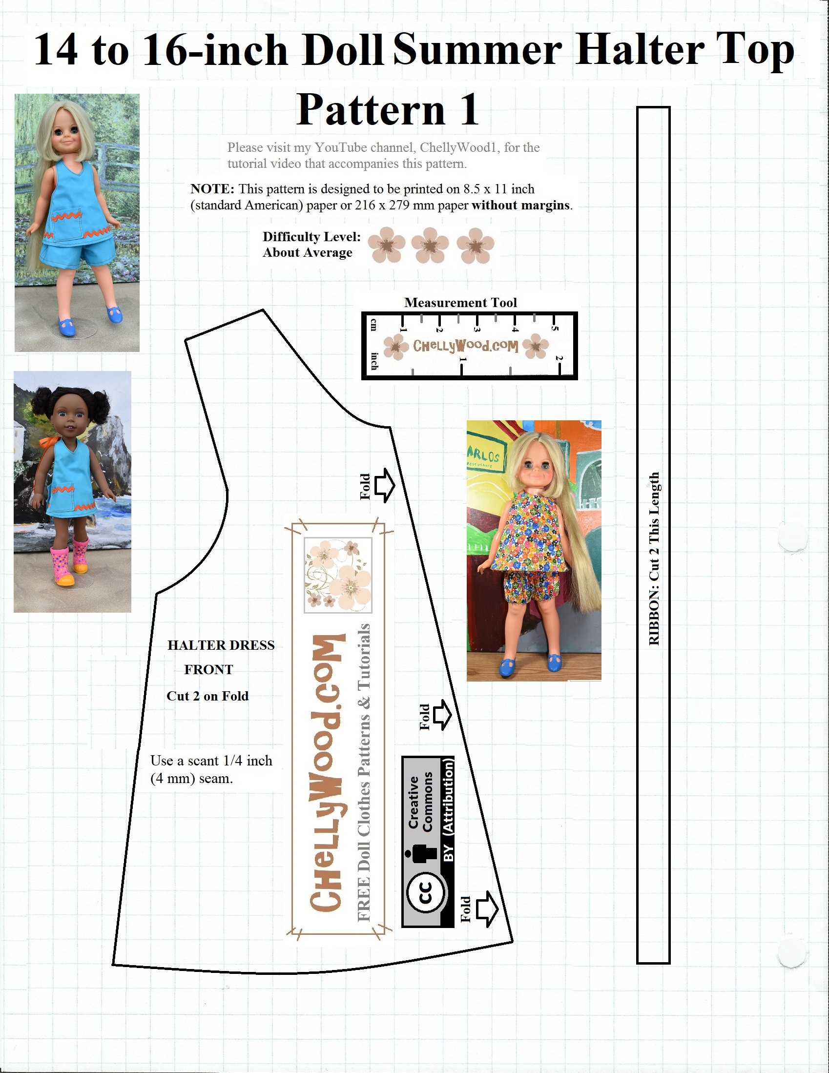 American_Girl Or 18-Inch #dolls #summer Top #diy W/free #patterns - Free Printable Doll Clothes Patterns For 18 Inch Dolls