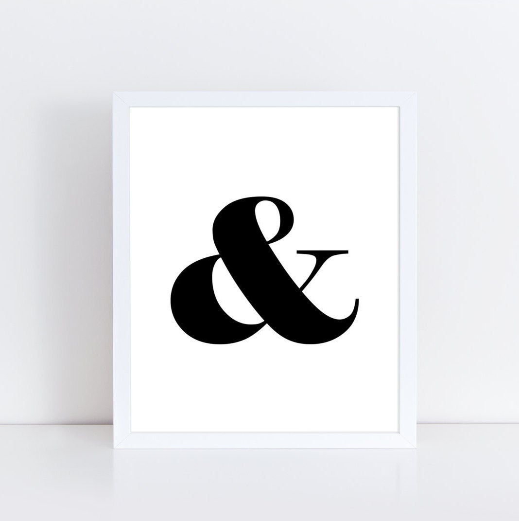 Ampersand Printable Wall Art / Ampersand Sign / Home Decor | Etsy - Free Printable Ampersand Symbol