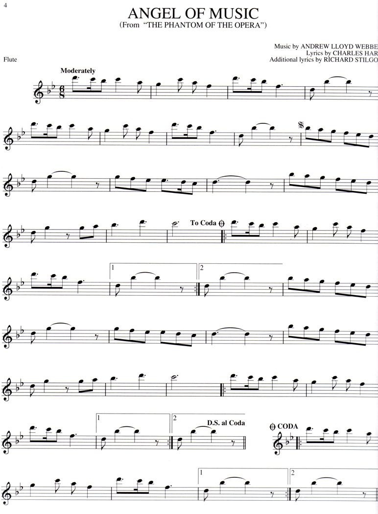 Angel Of Music Flute Sheet Music--I Wish They Had The Entire Thing - Free Printable Flute Sheet Music For Pop Songs