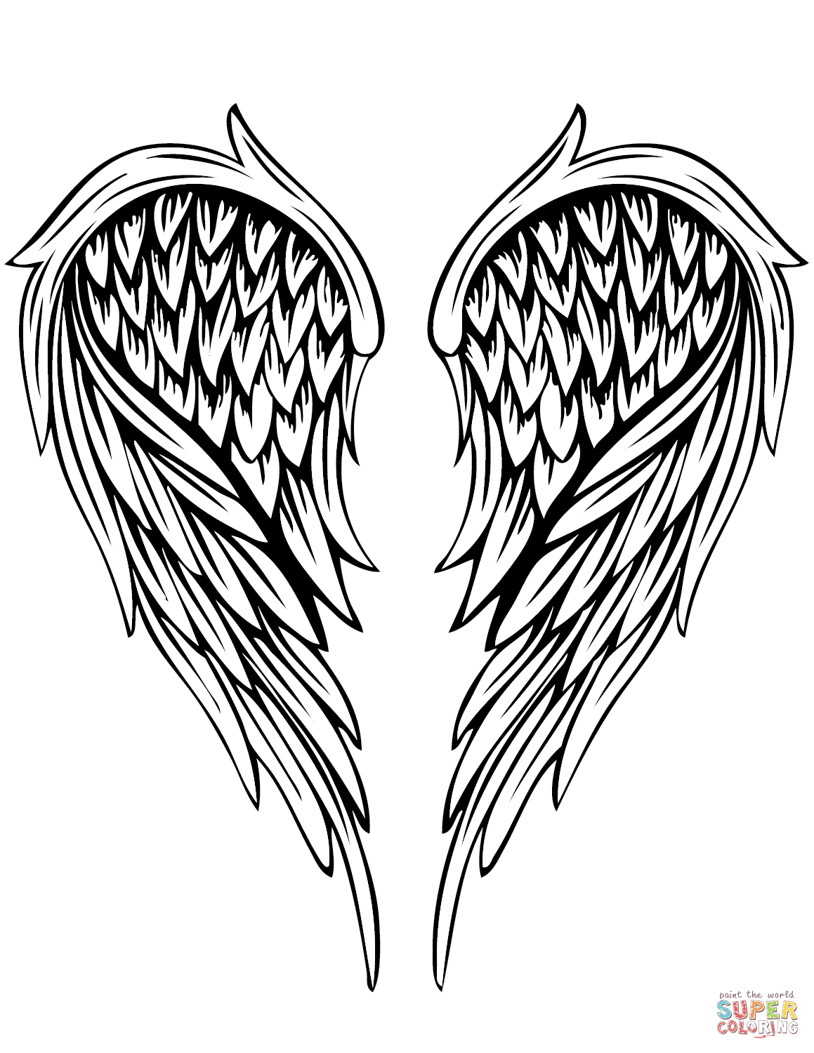 Printable Angel Wings Template Printable Blank World