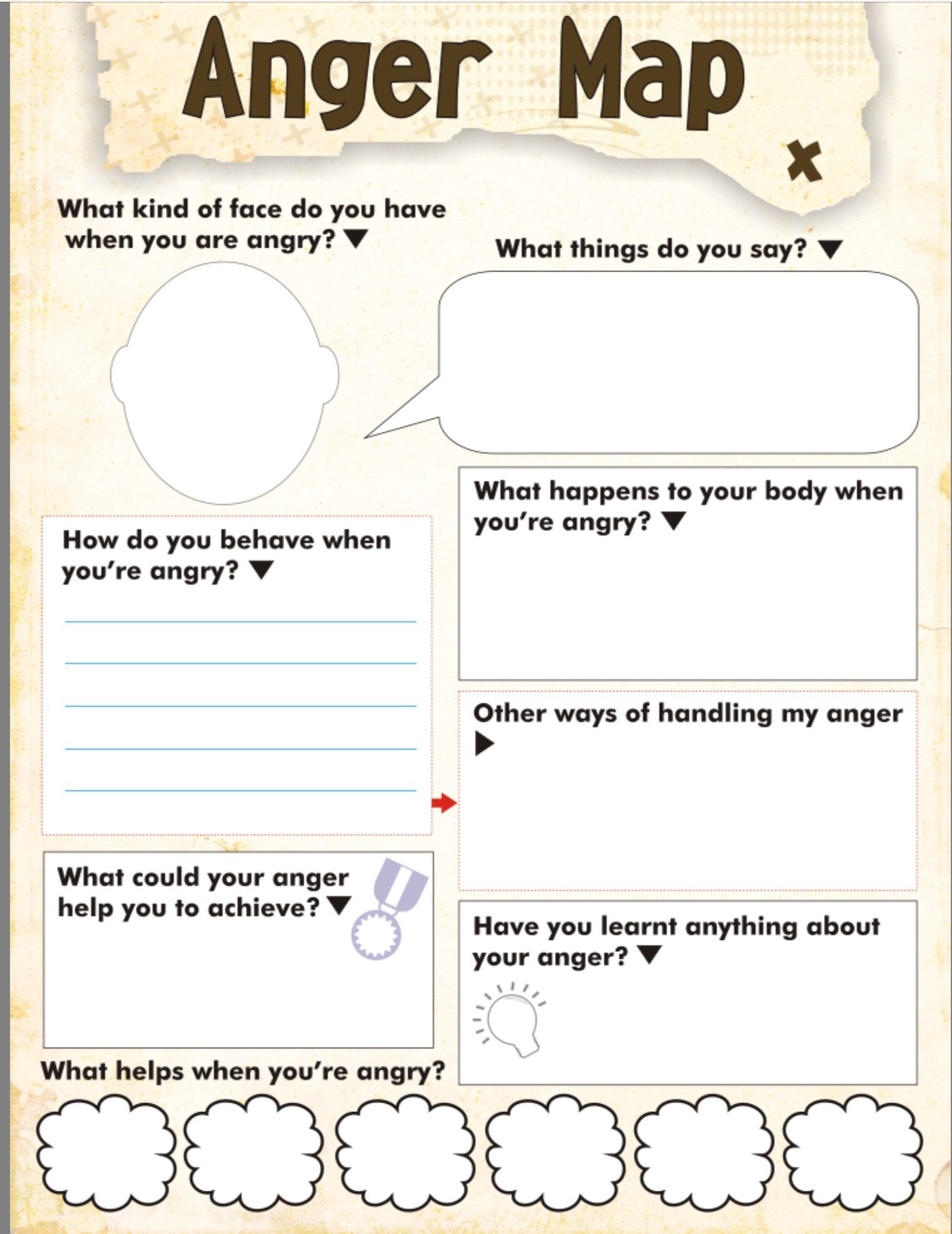 Anger Map Kids Worksheet Free Printable | Anger Management - Free Printable Anger Management Activities