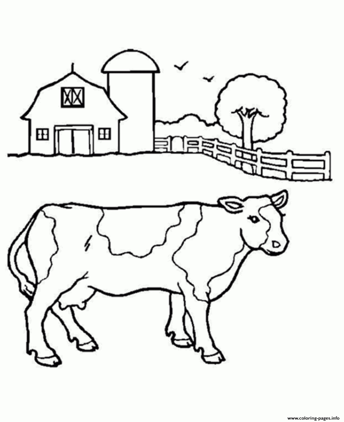 Animal Farm Cow S1363 Coloring Pages Printable - Coloring Pages Of Cows Free Printable