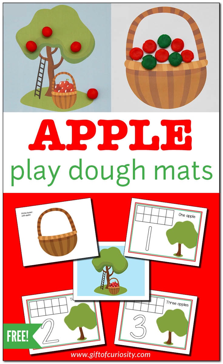 Apple Play Dough Mats For Fine Motor Play {Free Printable} - Gift Of - Free Printable Playdough Mats