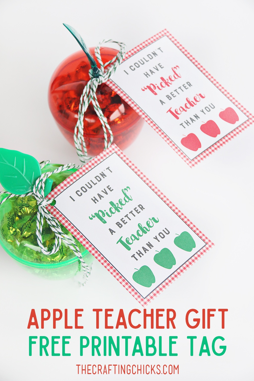 Apple Teacher Gift Tag Printable - The Crafting Chicks - Teacher Gift Tags Printable Free