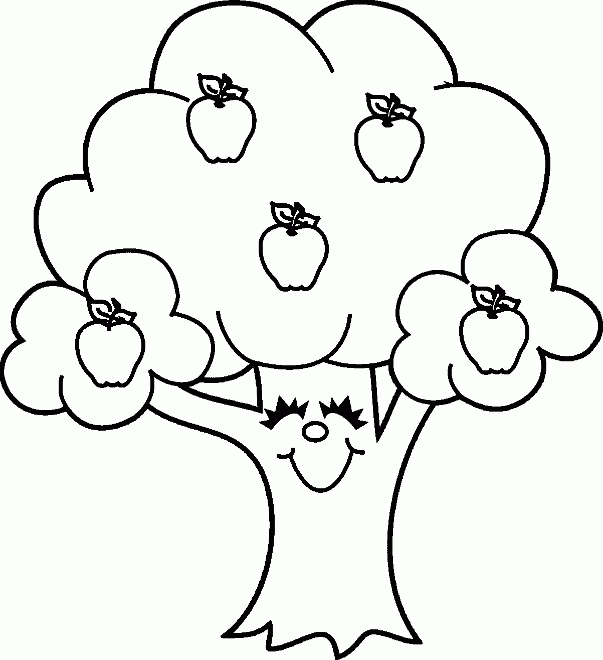 Apple Tree Coloring Page - Coloring Pages For Kids - Tree Coloring Pages Free Printable