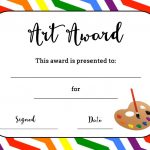 Art Award Certificate (Free Printable) | Art | Elementary Art, Free   Free Printable Camp Certificates