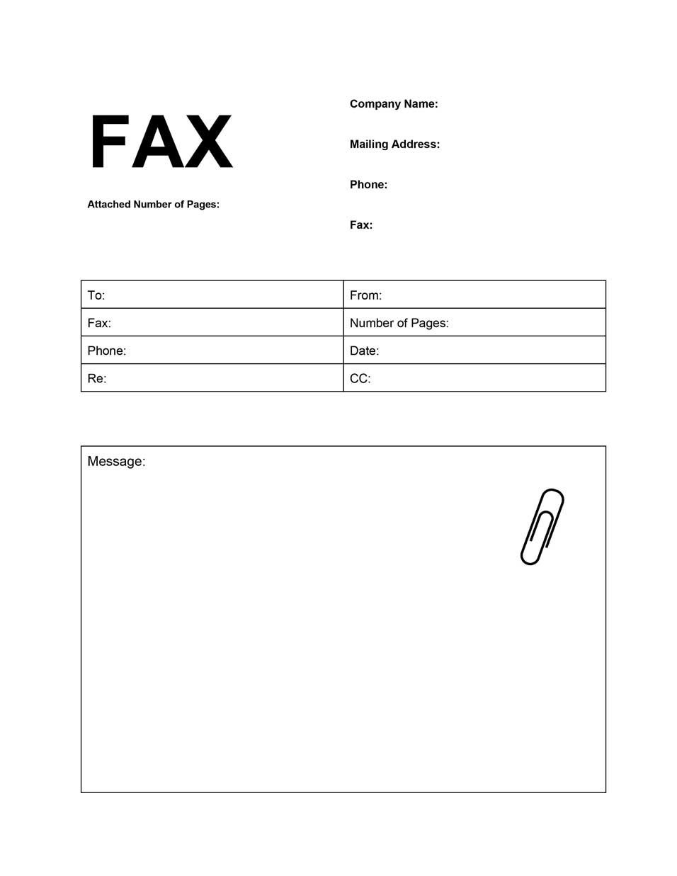 Attachment Fax Cover Sheet | Popular-Fax-Cover-Sheets | Resume Cover - Free Printable Message Sheets