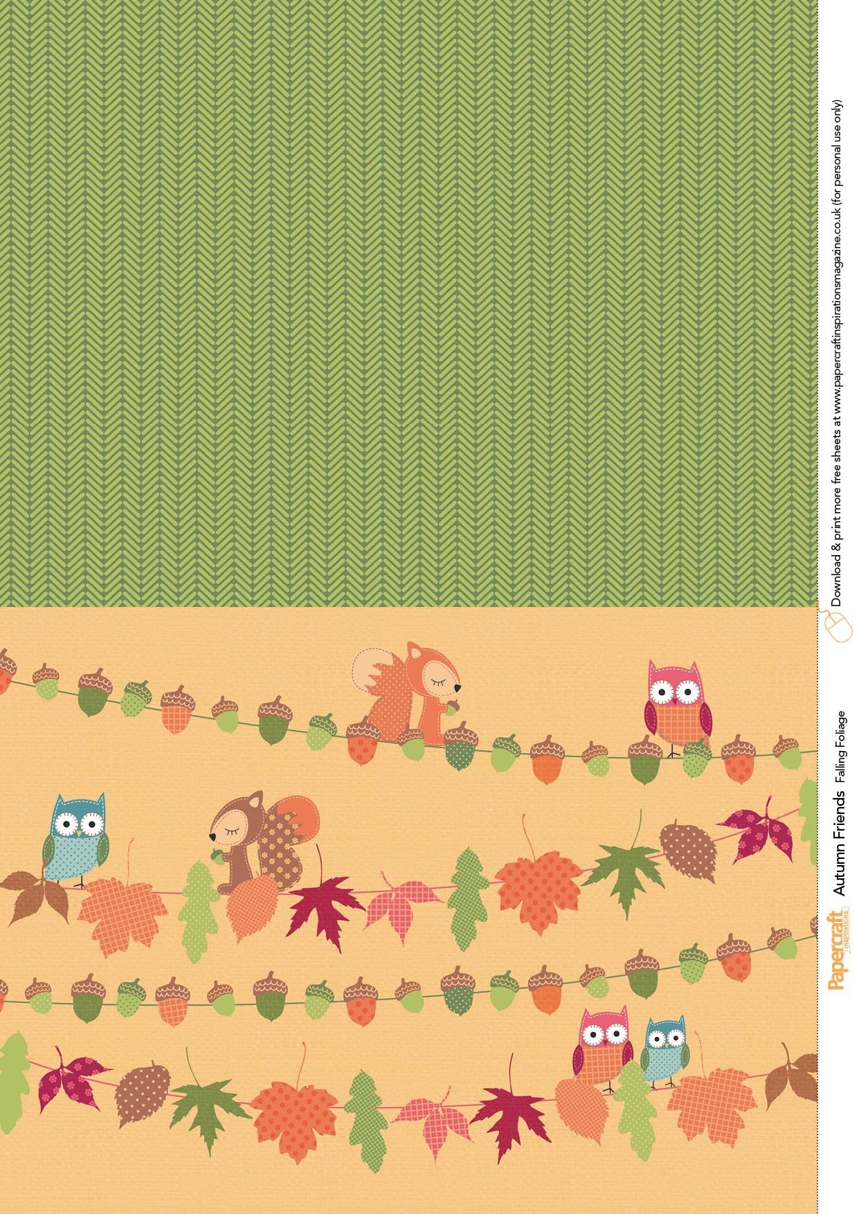 Autumn Friends Free Printables From Papercraft Inspirations Issue - Free Printable Fall Scrapbook Paper