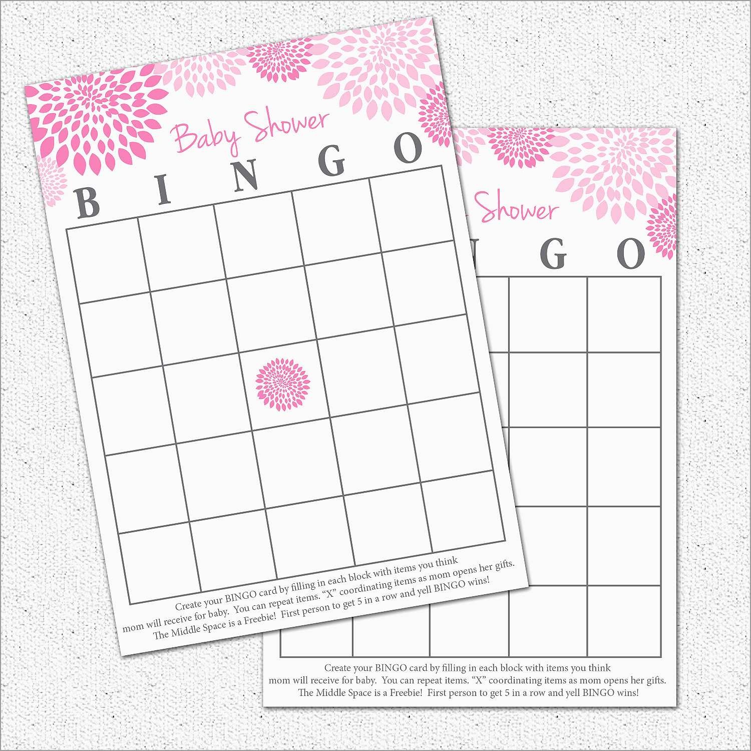 Awesome Free Baby Shower Bingo Blank Template | Best Of Template - Free Printable Baby Shower Bingo Blank Cards