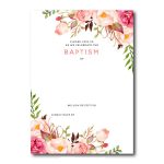 Awesome Free Template Free Printable Baptism Floral Invitation   Free Printable Baptism Greeting Cards