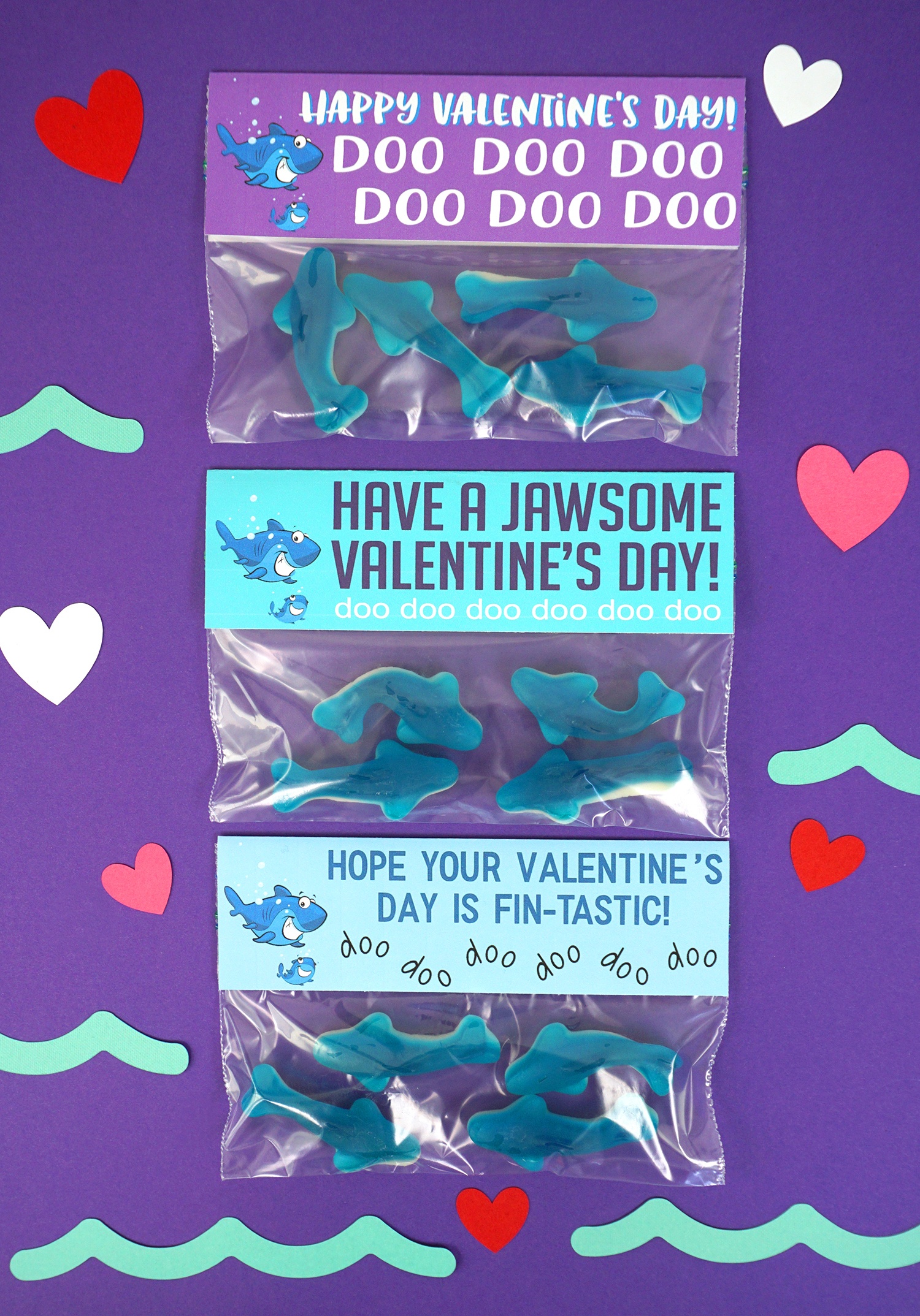 Baby Shark Valentines Cards - Happiness Is Homemade - Free Baby Shark Printables