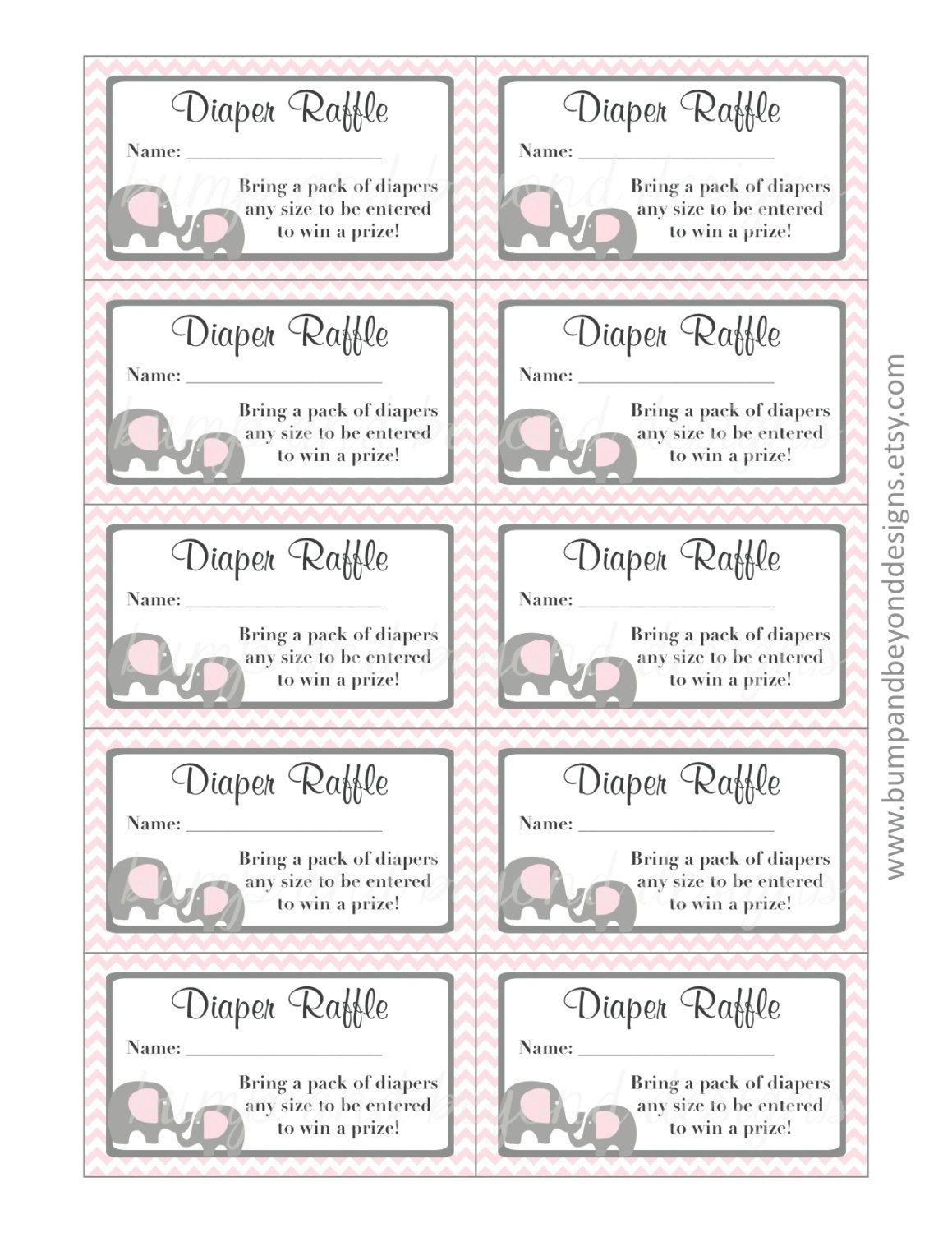 Free Diaper Raffle Tickets Printable