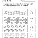 Back To School Counting Worksheet   Free Kindergarten Math Worksheet   Free Printable Back To School Worksheets For Kindergarten