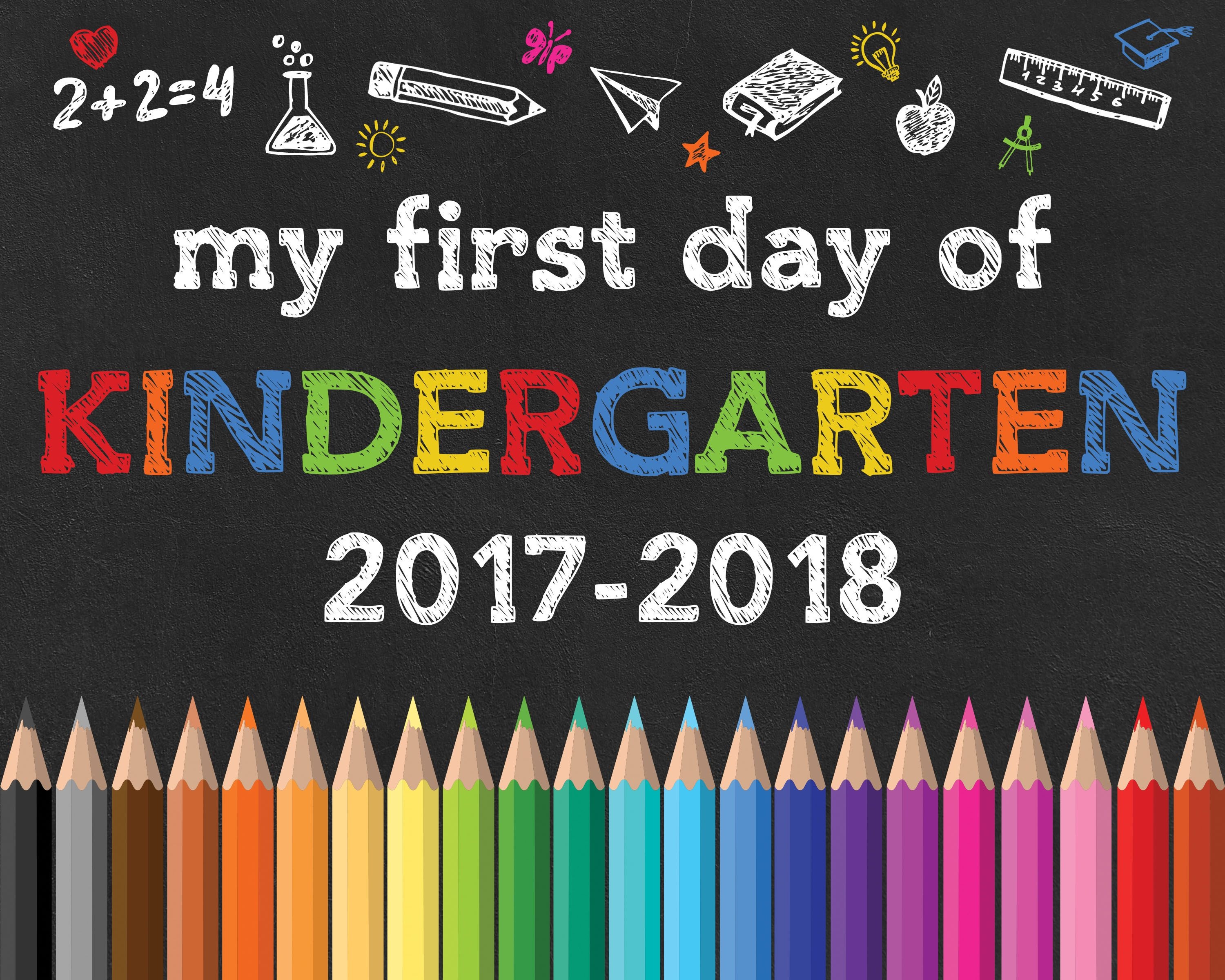 Back To School Free Printable Chalkboard Signs | School | School - First Day Of Kindergarten Free Printables