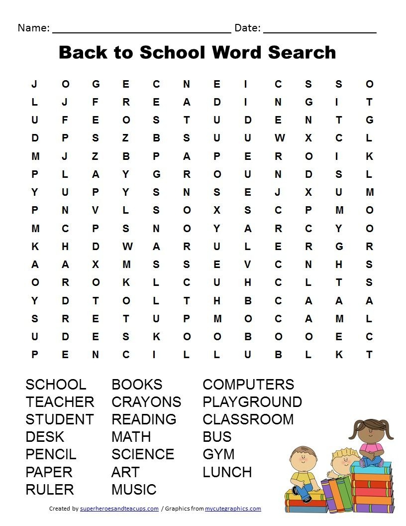 Back To School Word Search Free Printable | Back To School | School - Free Printable Back To School Worksheets For First Grade