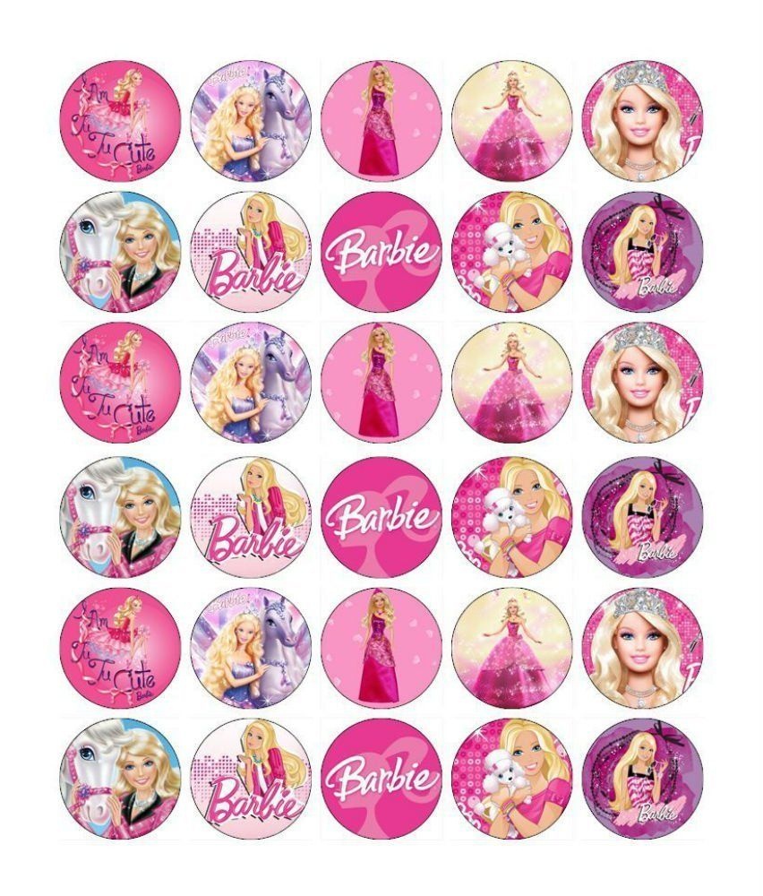 Barbie Cupcake Toppers Edible Paper Buy 2 Get 3Rd Free | Cute - Free Printable Barbie Cupcake Toppers