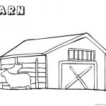Barn Coloring Pages   Barn Coloring Pages With Two Cows Free   Free Printable Barn Coloring Pages