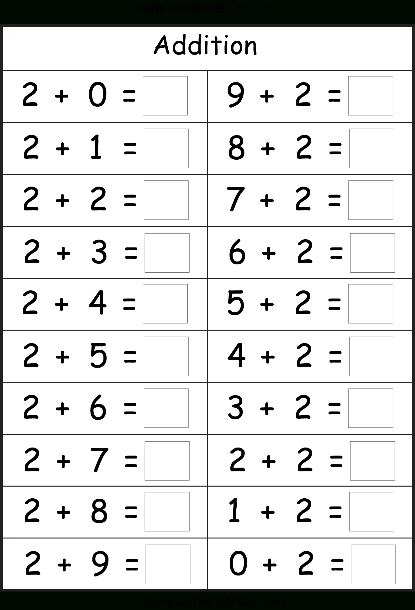 Basic Addition Facts – 8 Worksheets / Free Printable Worksheets - Free Printable Picture Addition Worksheets