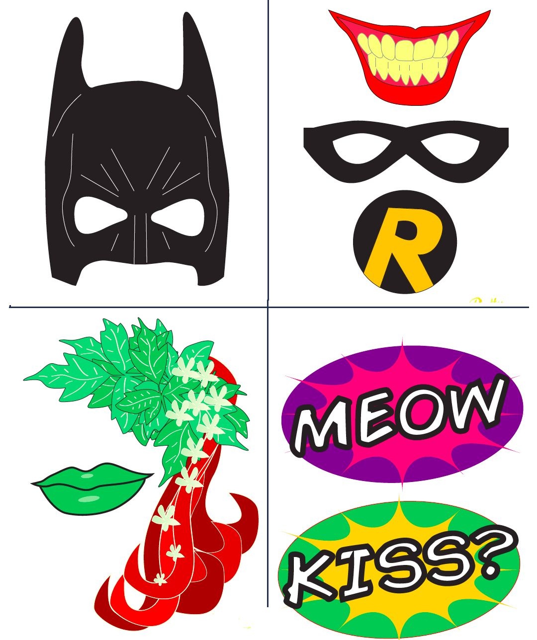 Batman Party With Free Photobooth Mask + Prop Printables | Birthday - Free Printable Superhero Photo Booth Props