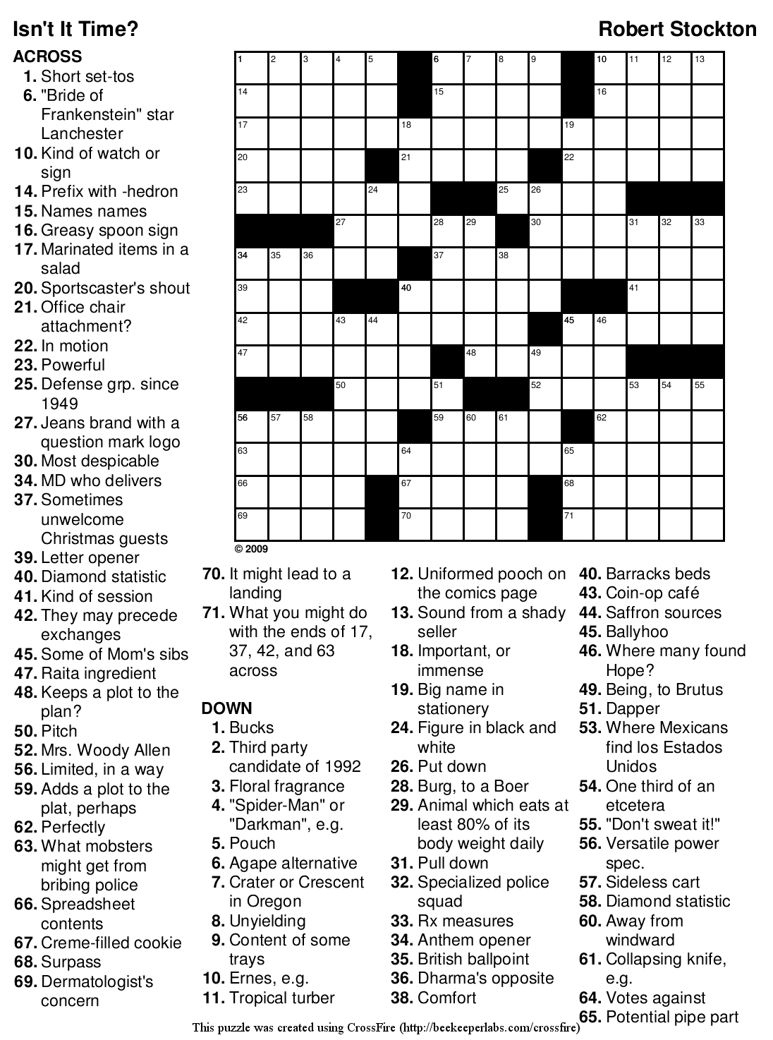 Beekeeper Crosswords - Pop Culture Crossword Printable Free