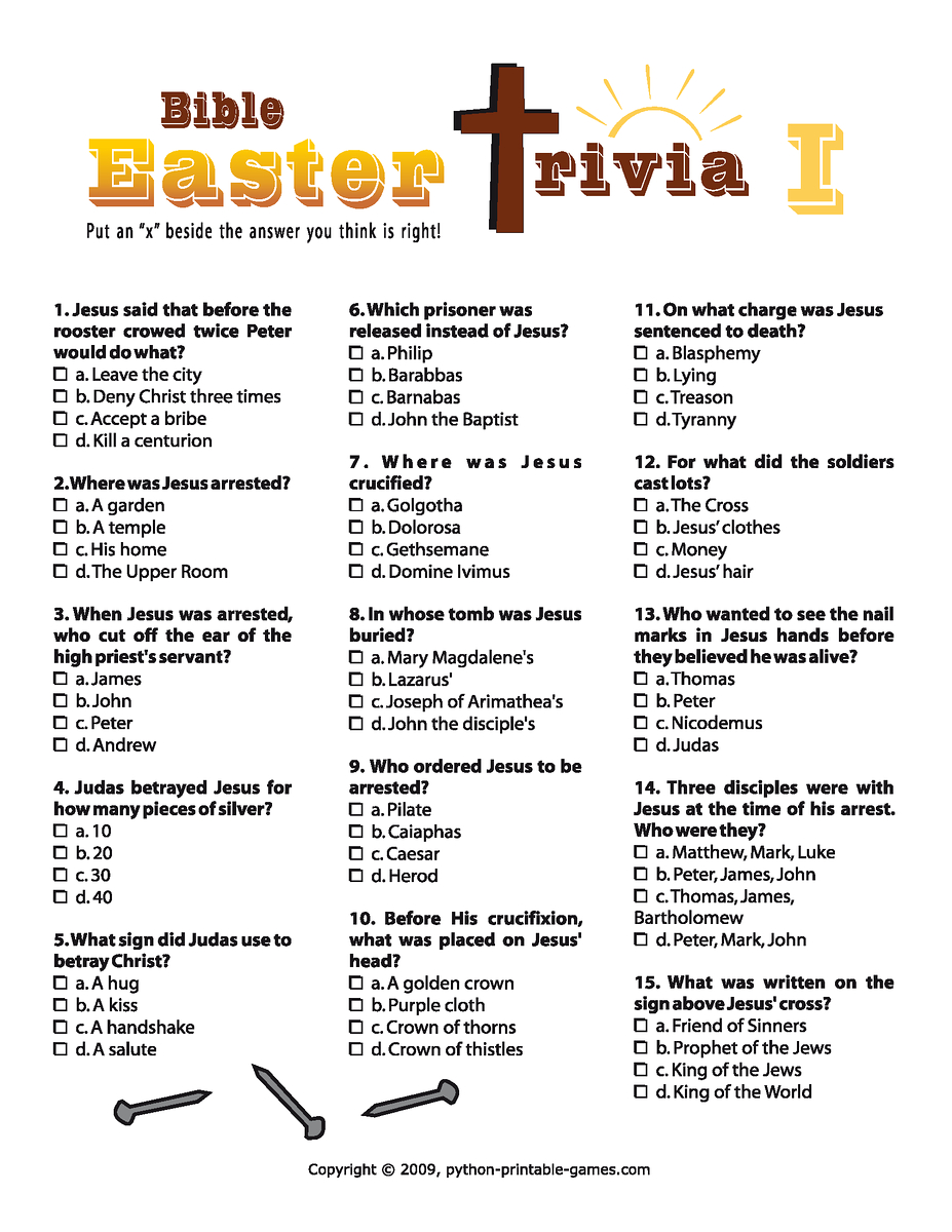 Free Printable Bible Questions