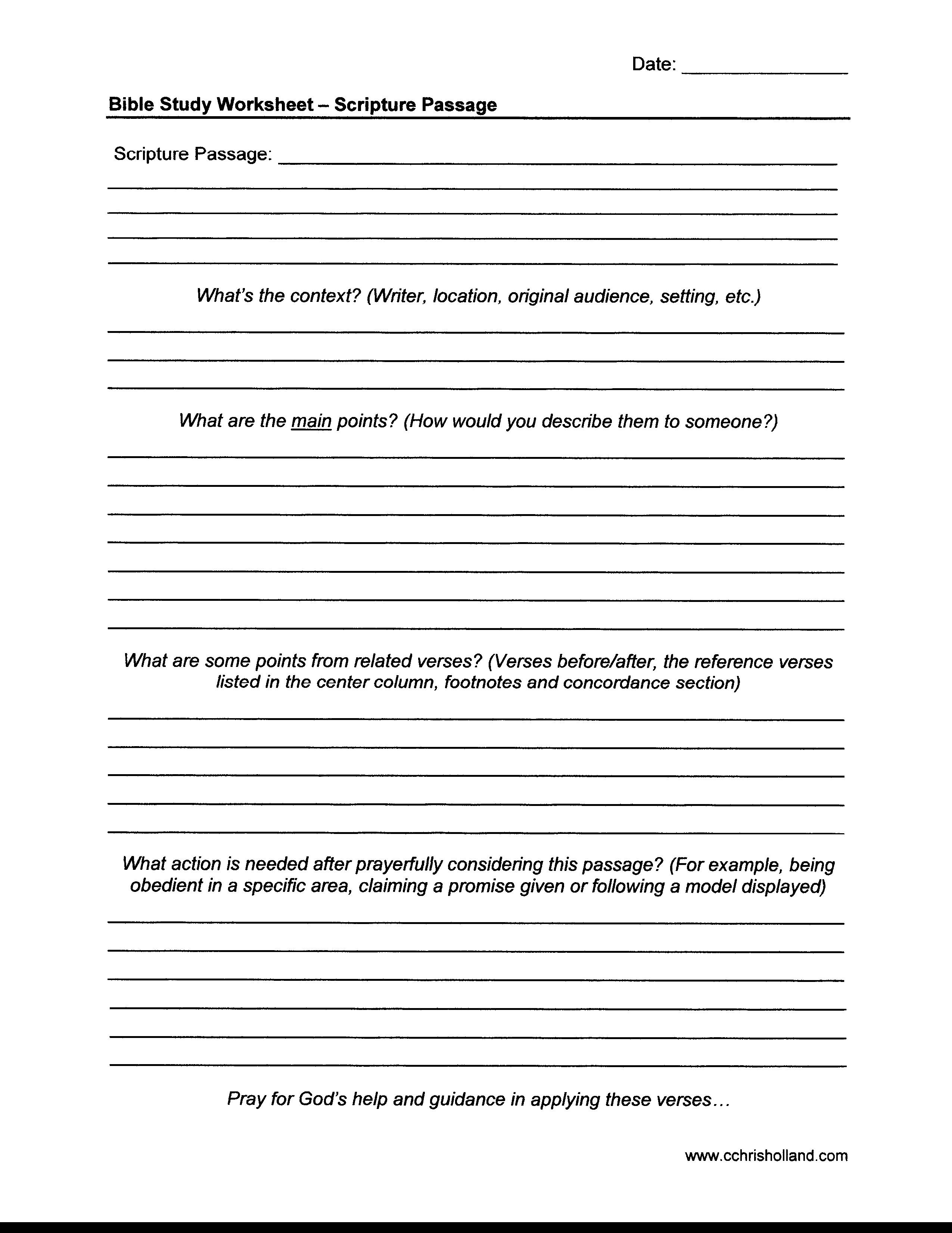 Free Printable Bible Study Worksheets For Adults Free Printable