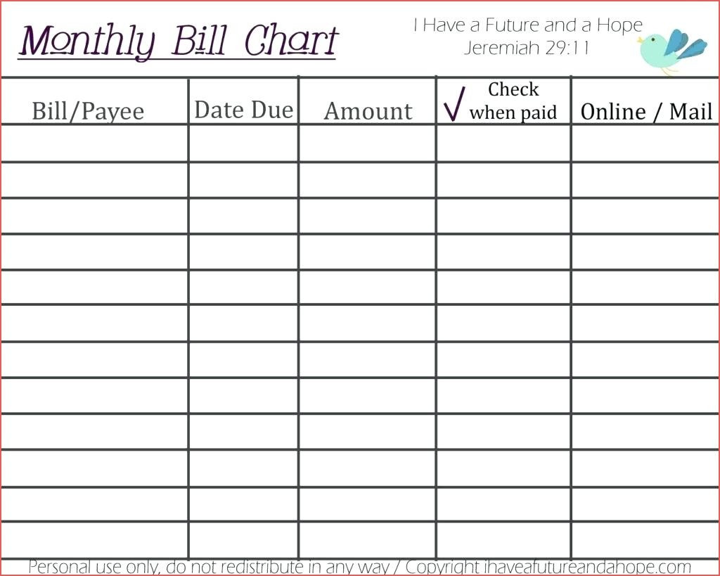 Bill Calendar Printable Free Monthly Bill Organizer Template Online - Free Printable Bill Organizer