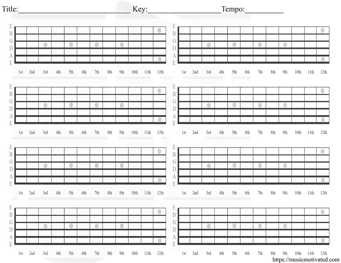 Blank Chord Tabs For All Instruments - Free Printable Blank Guitar Chord Charts