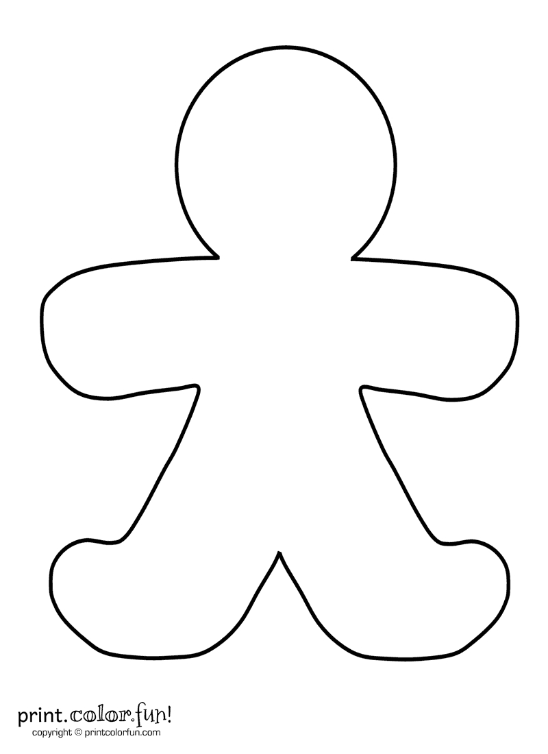 Blank Gingerbread Man | Print. Color. Fun! Free Printables, Coloring - Free Printable Gingerbread Man Activities