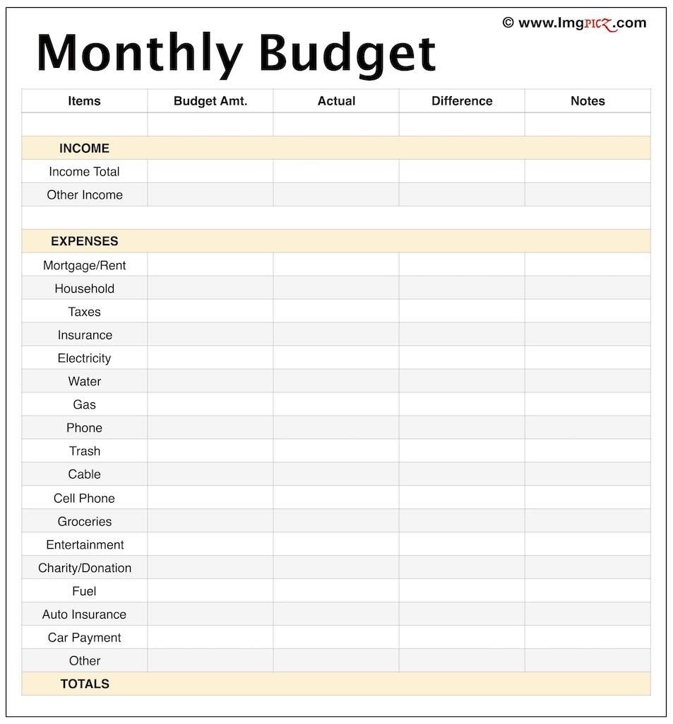 Blank Monthly Budget Worksheet The Future Pinterest Budgeting Free - Free Printable Monthly Budget