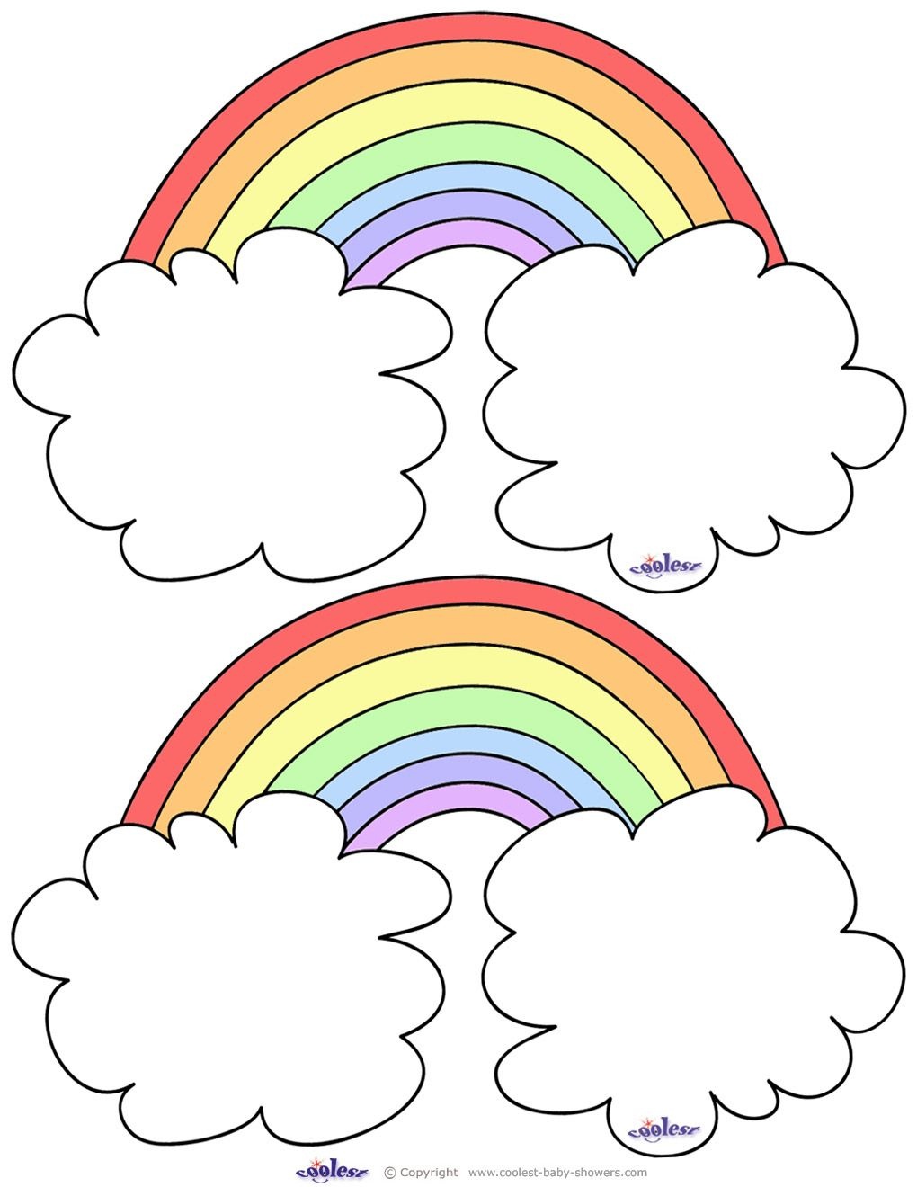 Blank Printable Rainbow Thank You Cards Coolest Free Printables - Free Rainbow Printables