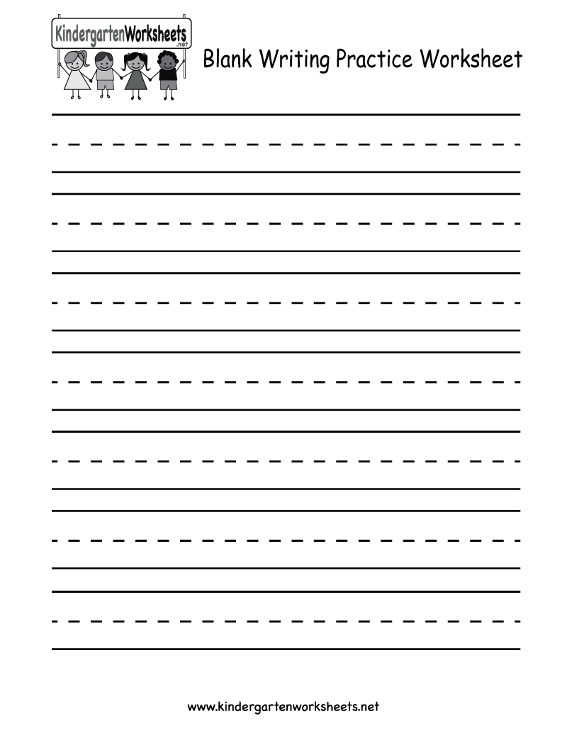 Blank Writing Practice Worksheet - Free Kindergarten English - Free Printable Writing Sheets