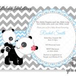 Blue Boy Panda Baby Shower Invitation Panda Bear Baby Boy | Etsy   Panda Bear Invitations Free Printable
