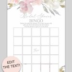 Blush Floral Printable Bridal Shower Bingo | Free Wedding Printables   Free Printable Bridal Shower Blank Bingo Games