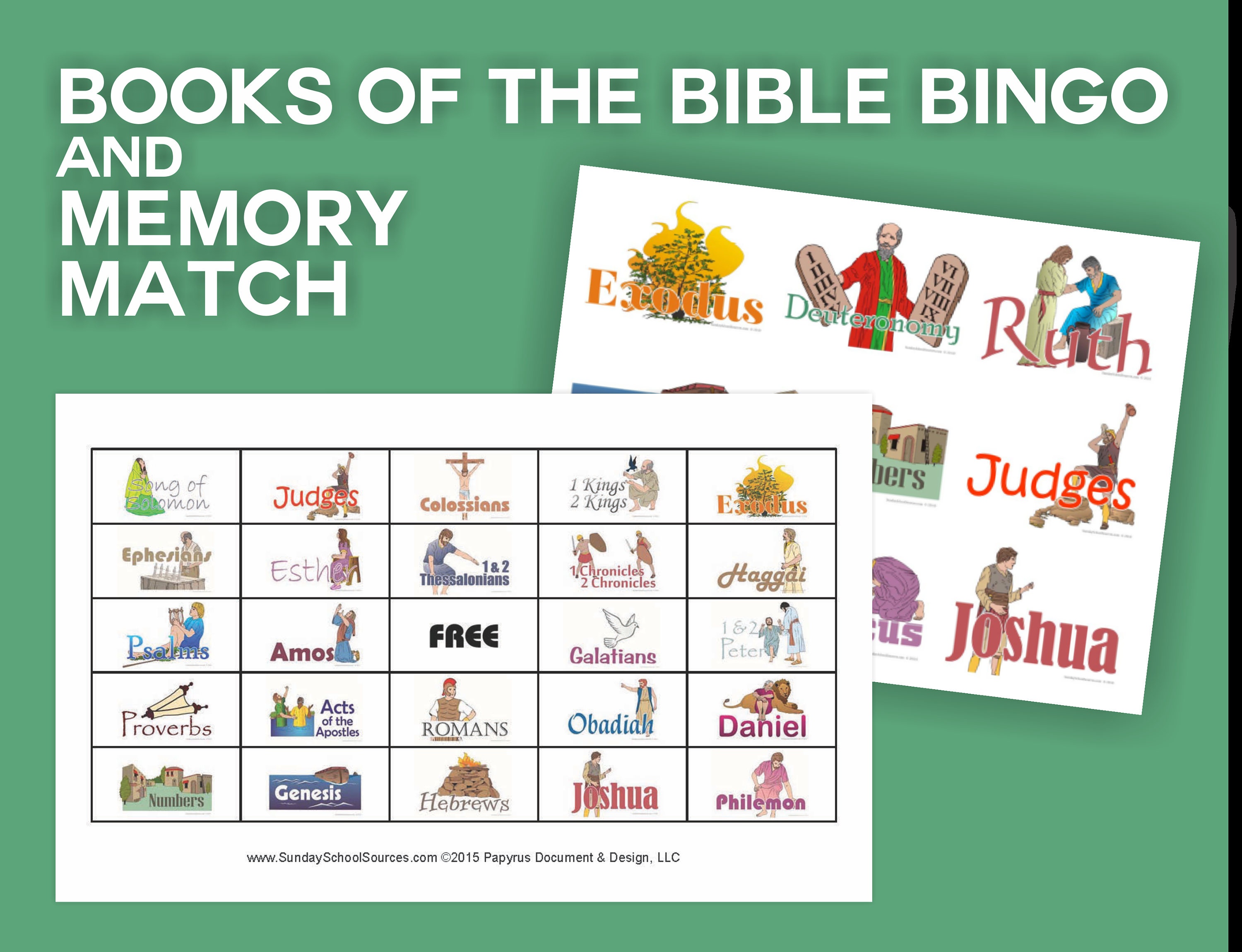 Books Of The Bible Bingo 48 Printable Cards &amp;amp; Memory Match | Etsy - Bible Bingo Free Printables