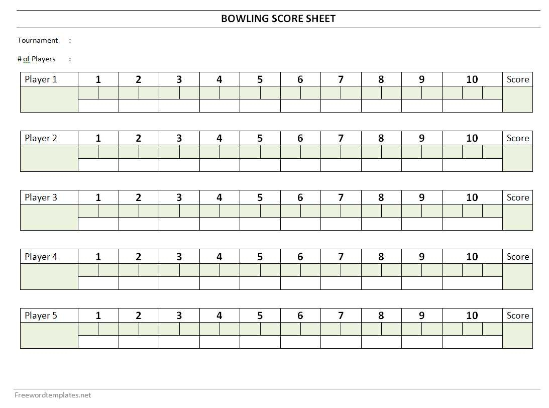Bowling Score Sheet - Free Printable Bowling Score Sheets