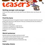 Brain Teasers(With Answer Key) Worksheet   Free Esl Printable   Printable Brain Games For Seniors Free