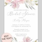 Bridal Shower Printable Invitation (Blush Floral | Invitations   Invitations Bridal Shower Free Printable