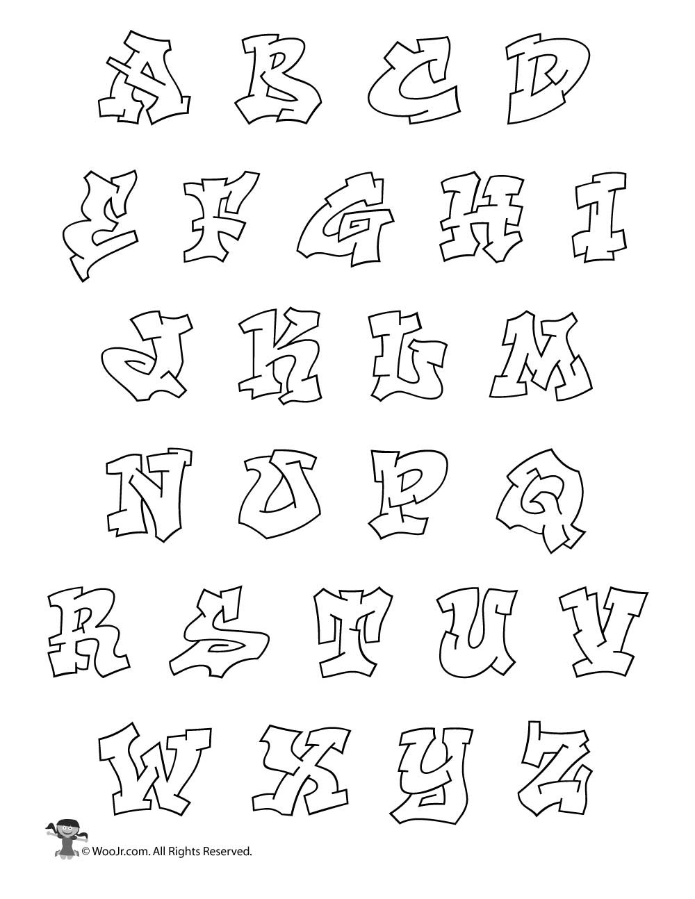 Bubble Letters Alphabet - Demir.iso-Consulting.co - Free Printable Graffiti Letters Az