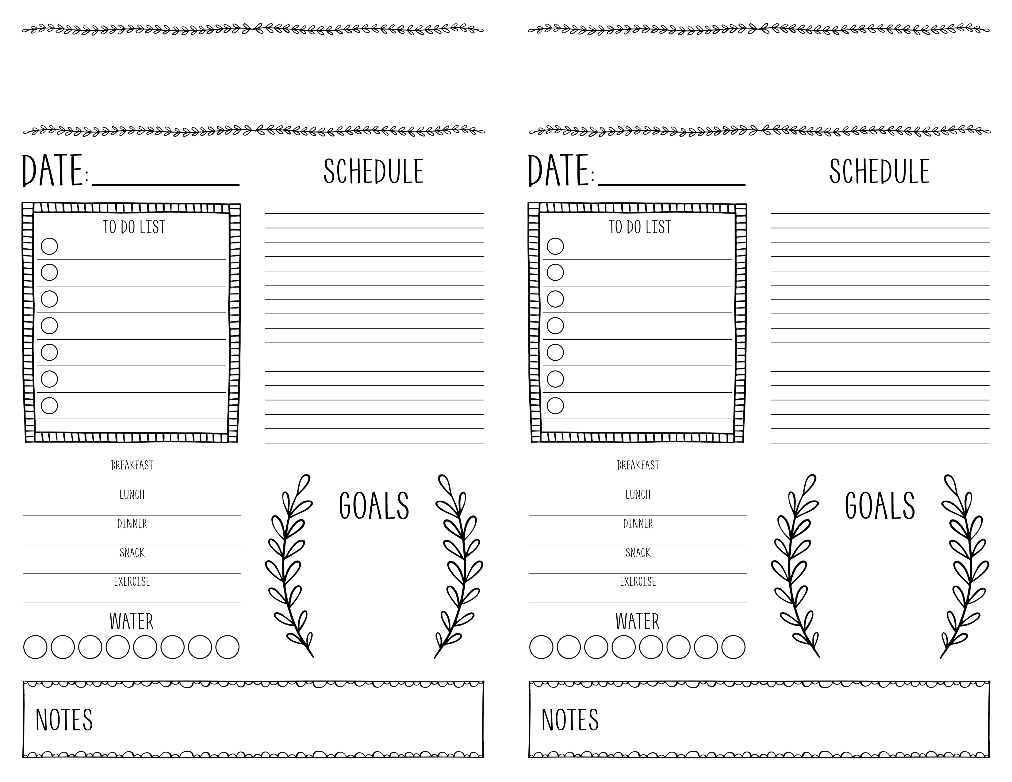 Bullet Journal Printable Pages