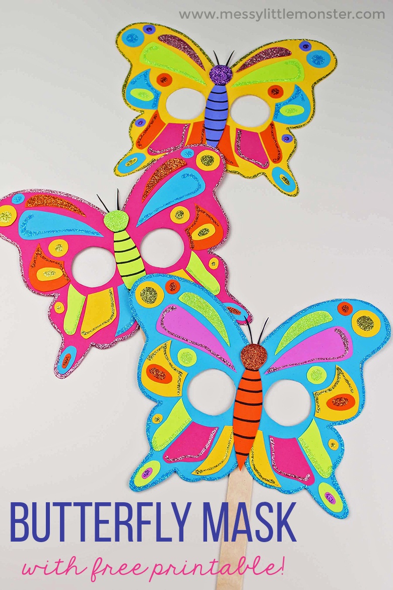 Butterfly Mask Craft With Free Printable Butterfly Template - Messy - Free Printable Butterfly